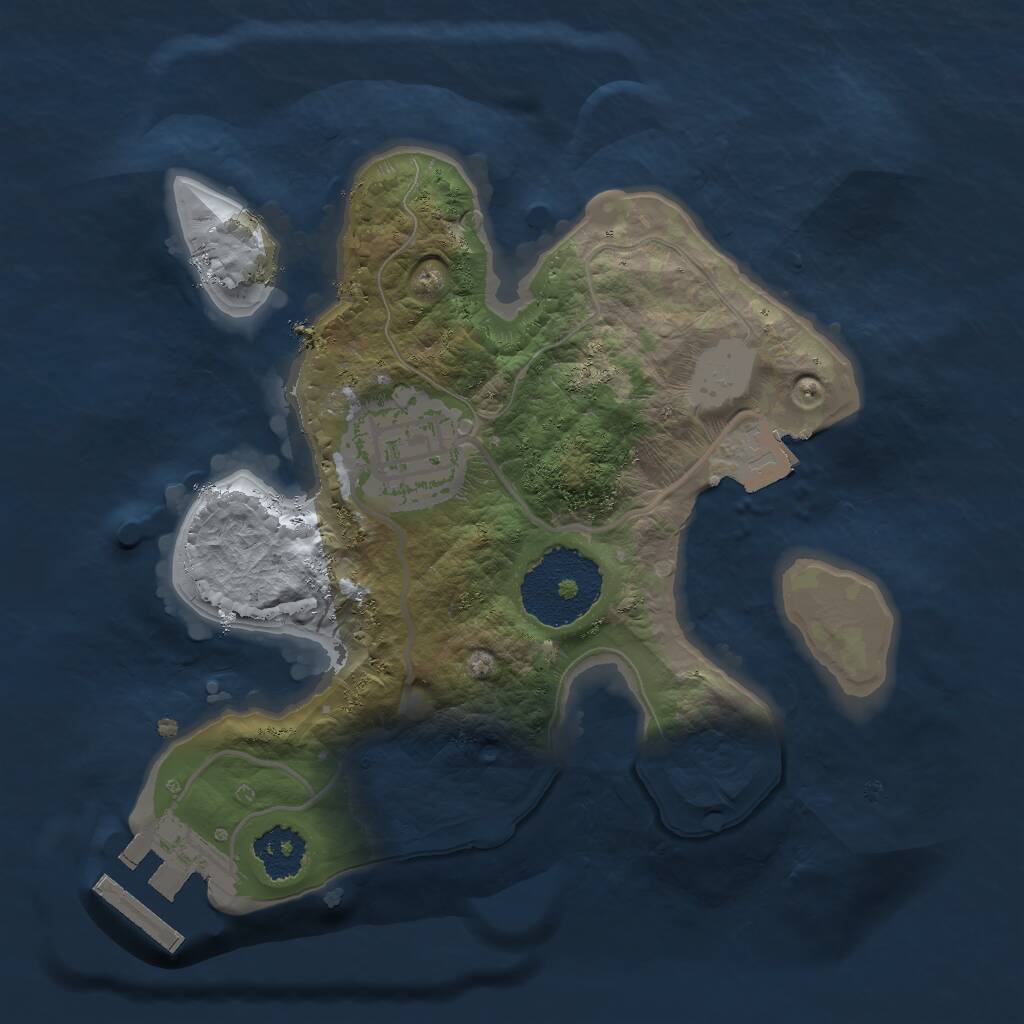 Rust Map: Procedural Map, Size: 2000, Seed: 1638568751, 3 Monuments