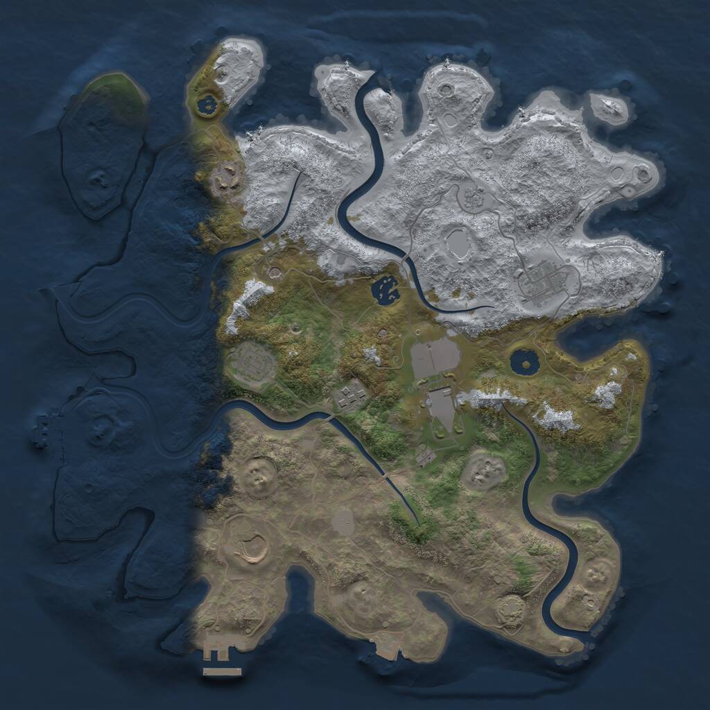 Rust Map: Procedural Map, Size: 3750, Seed: 768731759, 13 Monuments