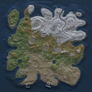 Thumbnail Rust Map: Procedural Map, Size: 3750, Seed: 768731759, 15 Monuments