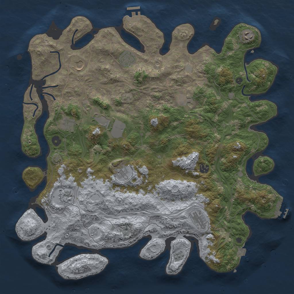 Rust Map: Procedural Map, Size: 4500, Seed: 567879, 19 Monuments