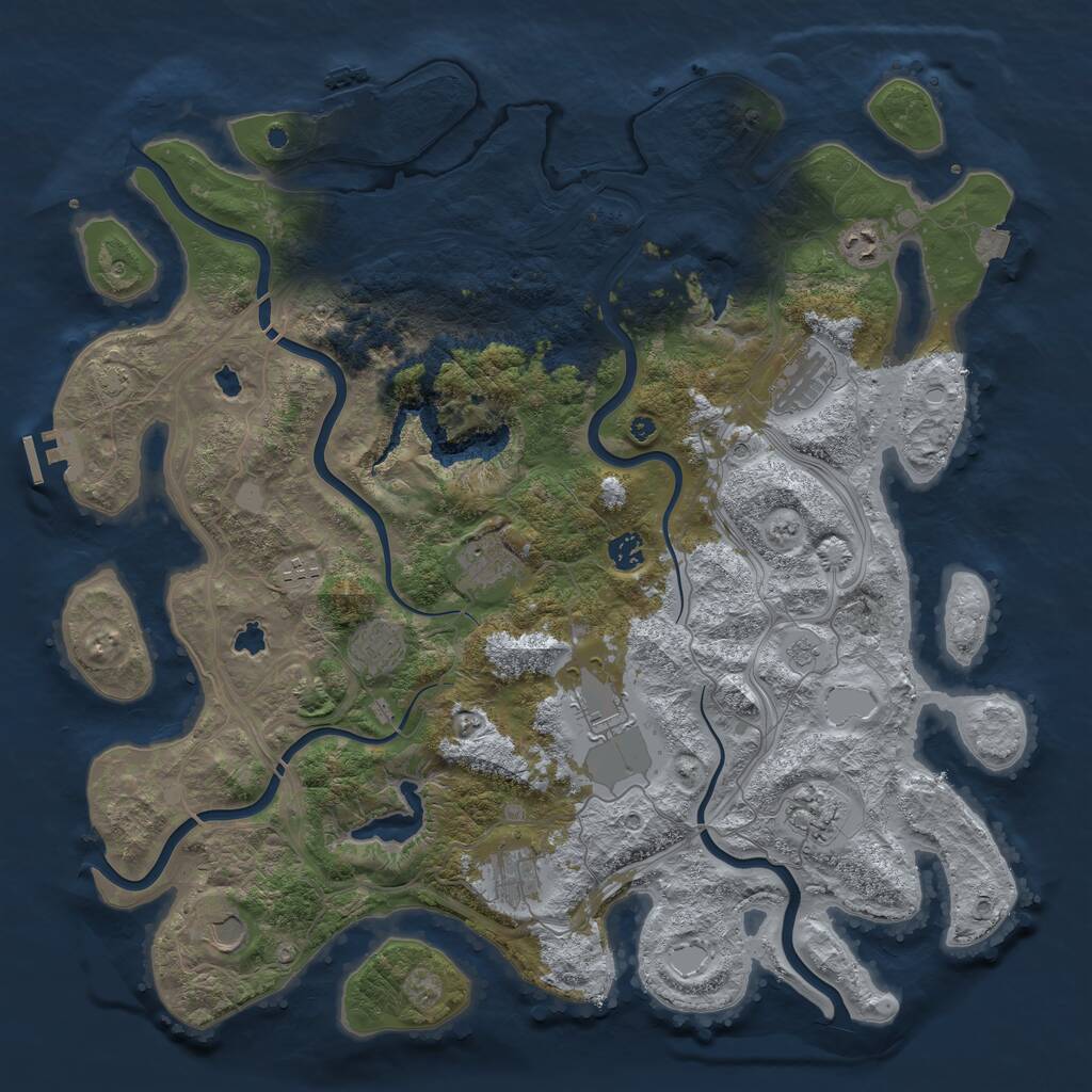 Rust Map: Procedural Map, Size: 4500, Seed: 12475574, 16 Monuments