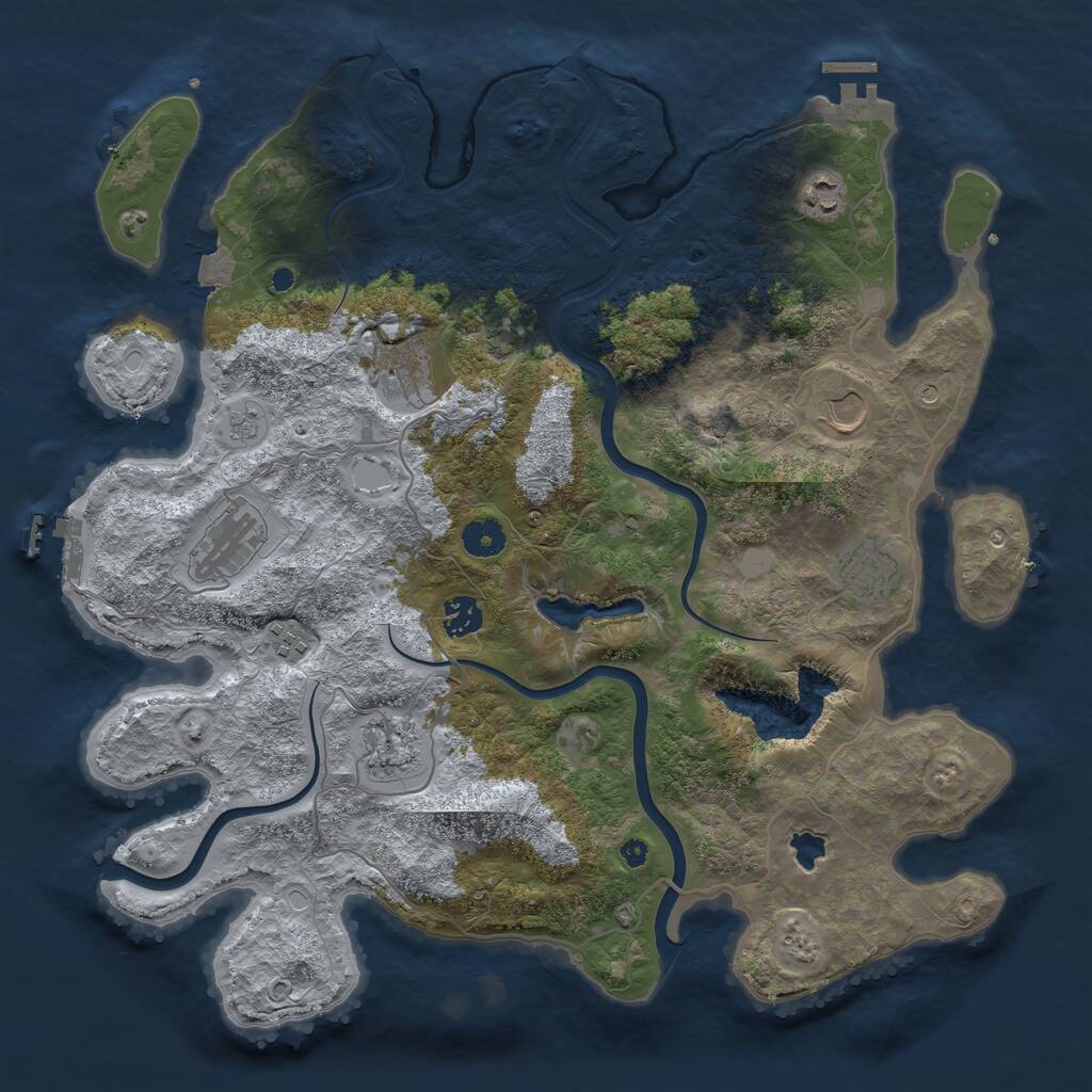 Rust Map: Procedural Map, Size: 4000, Seed: 1016127276, 14 Monuments
