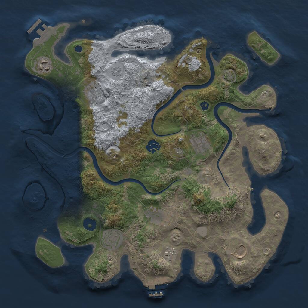 Rust Map: Procedural Map, Size: 3500, Seed: 212746438, 14 Monuments