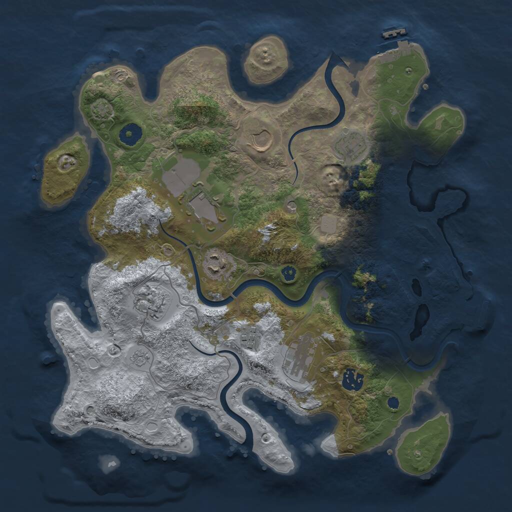 Rust Map: Procedural Map, Size: 3500, Seed: 255064471, 14 Monuments