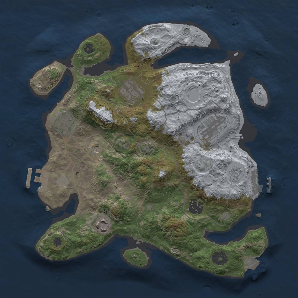 Rust Map: Procedural Map, Size: 3000, Seed: 1418840802, 13 Monuments