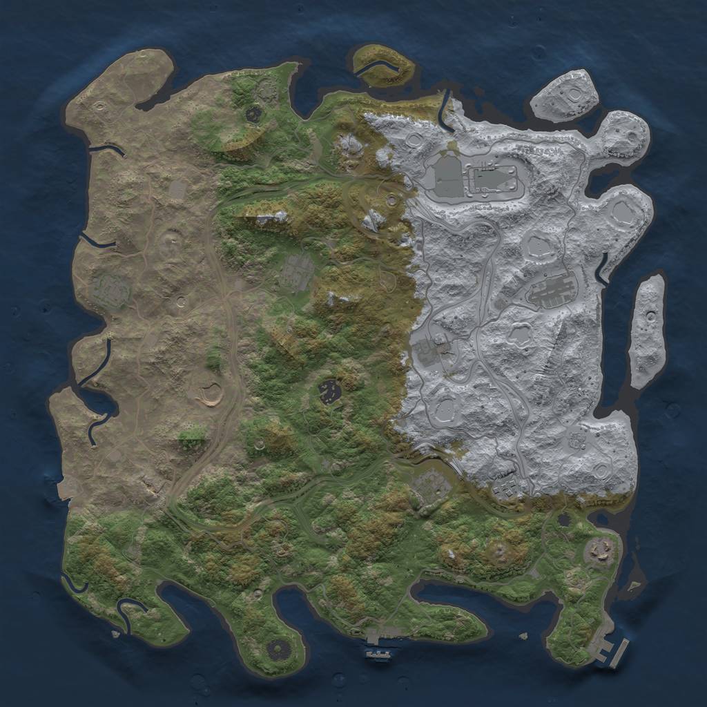 Rust Map: Procedural Map, Size: 4500, Seed: 564326, 19 Monuments