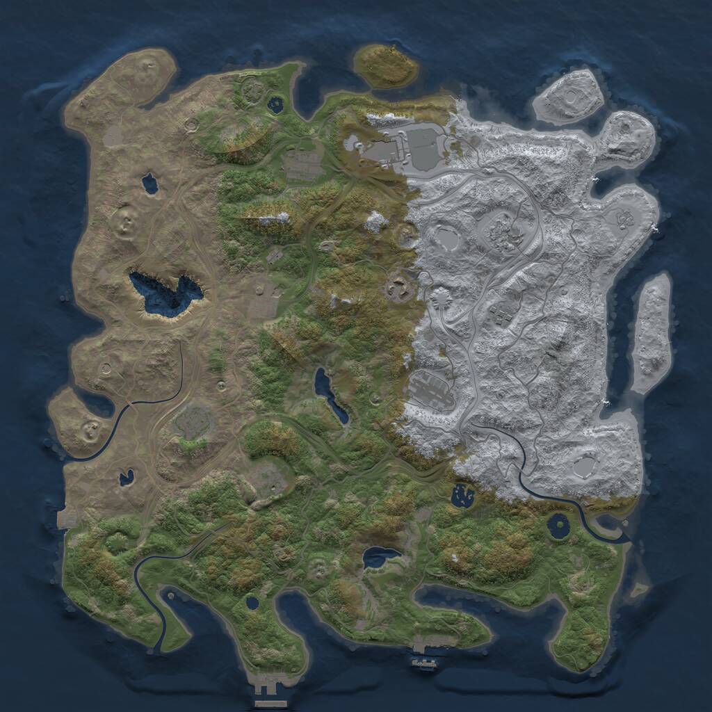 Rust Map: Procedural Map, Size: 4500, Seed: 564326, 16 Monuments