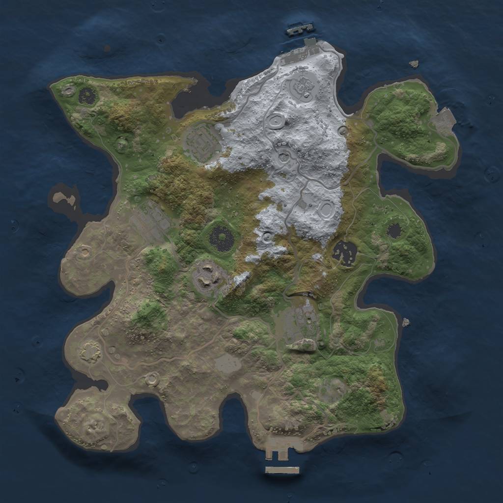 Rust Map: Procedural Map, Size: 3000, Seed: 1714818786, 13 Monuments