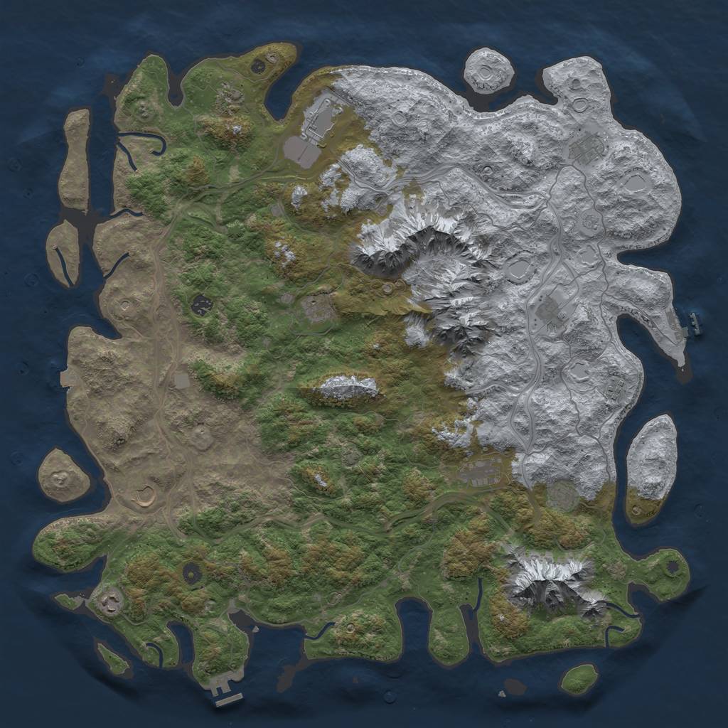 Rust Map: Procedural Map, Size: 5300, Seed: 1351120456, 19 Monuments