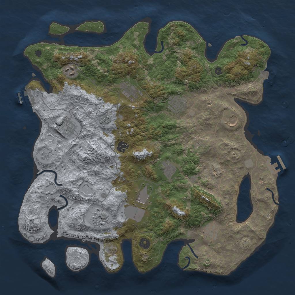 Rust Map: Procedural Map, Size: 4000, Seed: 1006703349, 19 Monuments