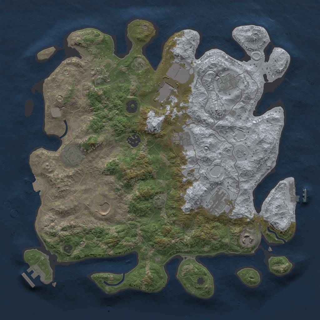 Rust Map: Procedural Map, Size: 3750, Seed: 49815552, 17 Monuments