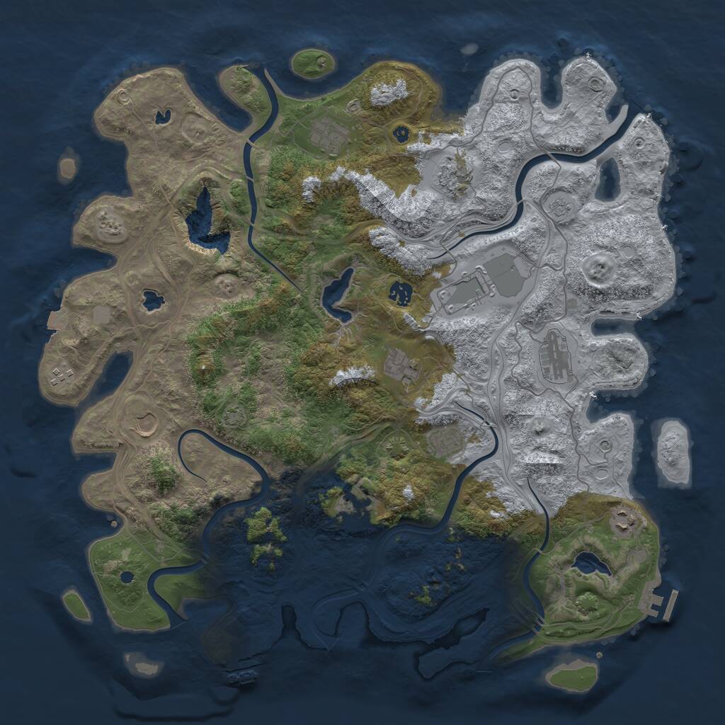 Rust Map: Procedural Map, Size: 4544, Seed: 87675, 17 Monuments