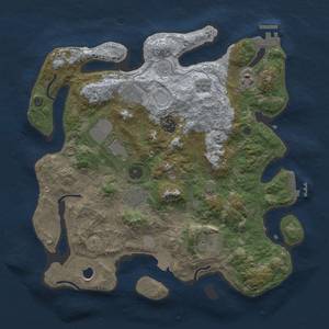 Thumbnail Rust Map: Procedural Map, Size: 3600, Seed: 3023, 16 Monuments