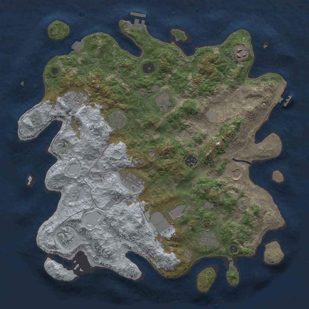 Rust Map: Procedural Map, Size: 4000, Seed: 187963912, 19 Monuments