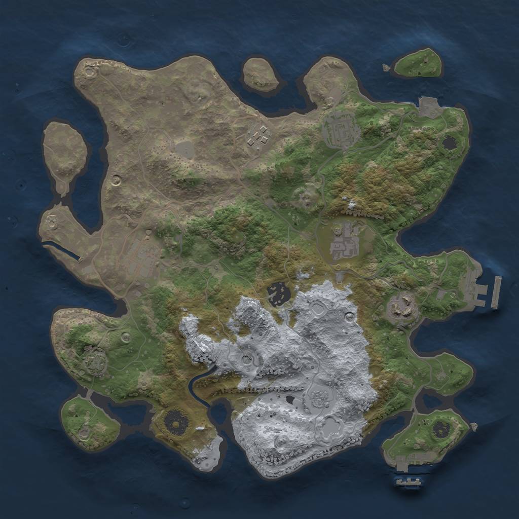 Rust Map: Procedural Map, Size: 3210, Seed: 234534355, 14 Monuments