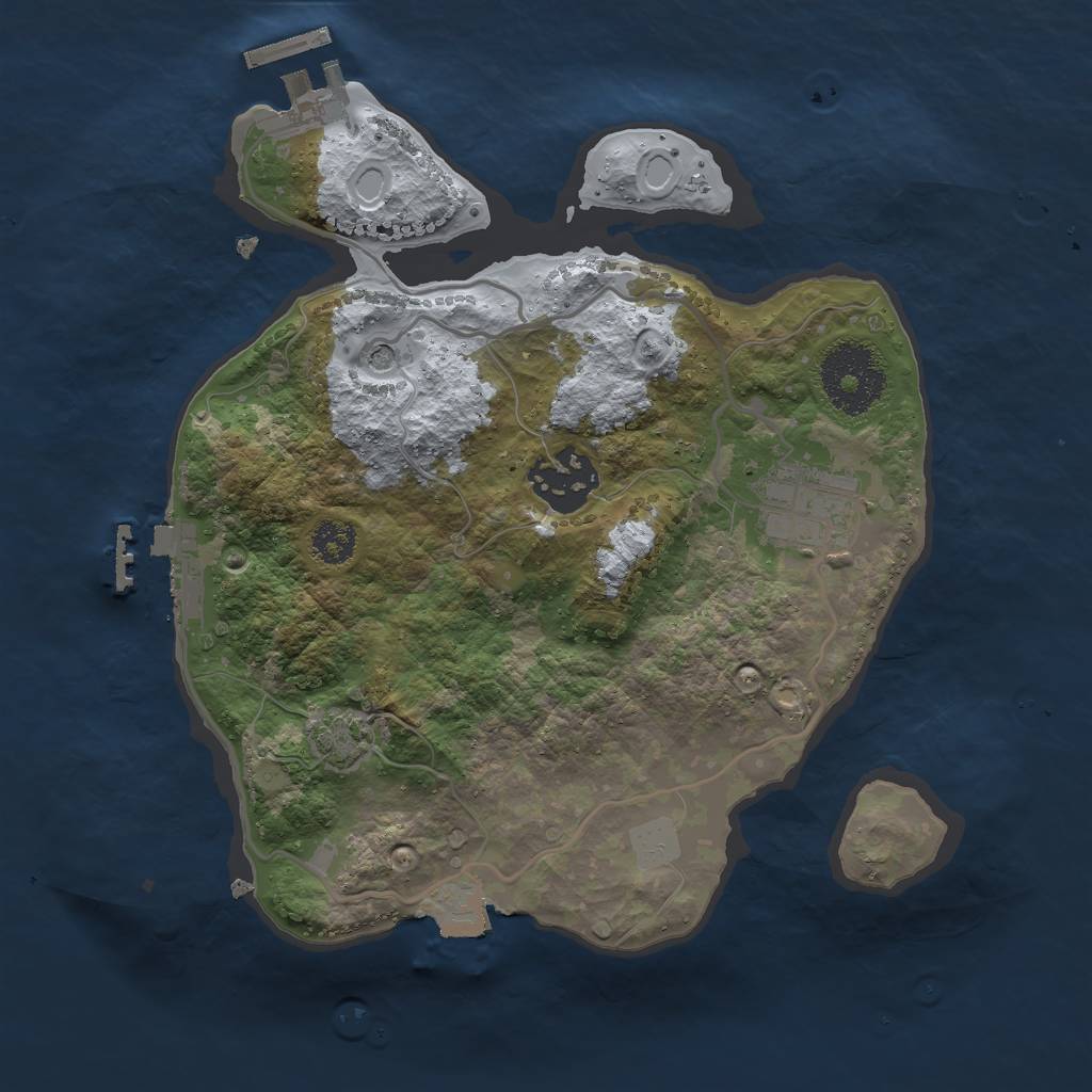 Rust Map: Procedural Map, Size: 2500, Seed: 1796739687, 9 Monuments