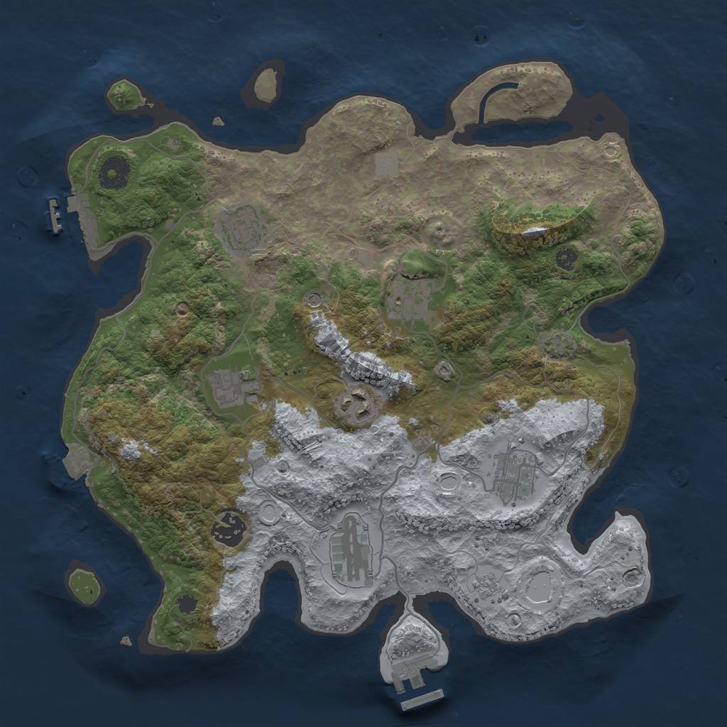 Rust Map: Procedural Map, Size: 3350, Seed: 50000, 15 Monuments