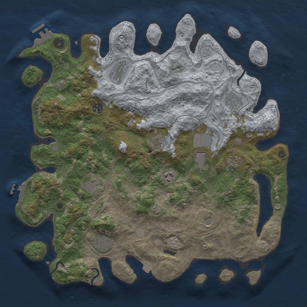 Rust Map: Procedural Map, Size: 4250, Seed: 308424507, 19 Monuments