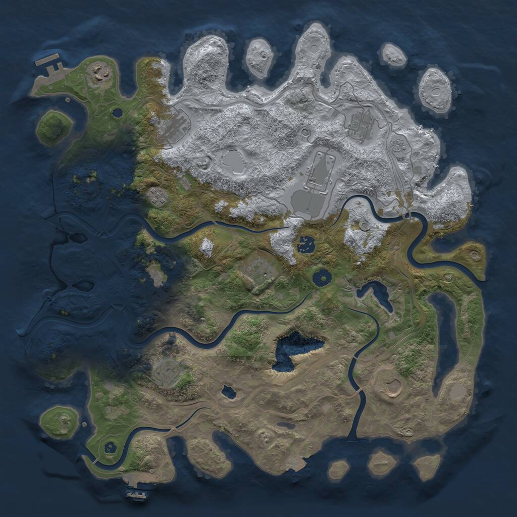 Rust Map: Procedural Map, Size: 4250, Seed: 308424507, 16 Monuments