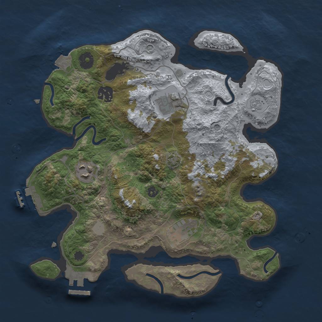 Rust Map: Procedural Map, Size: 3000, Seed: 1576905170, 12 Monuments