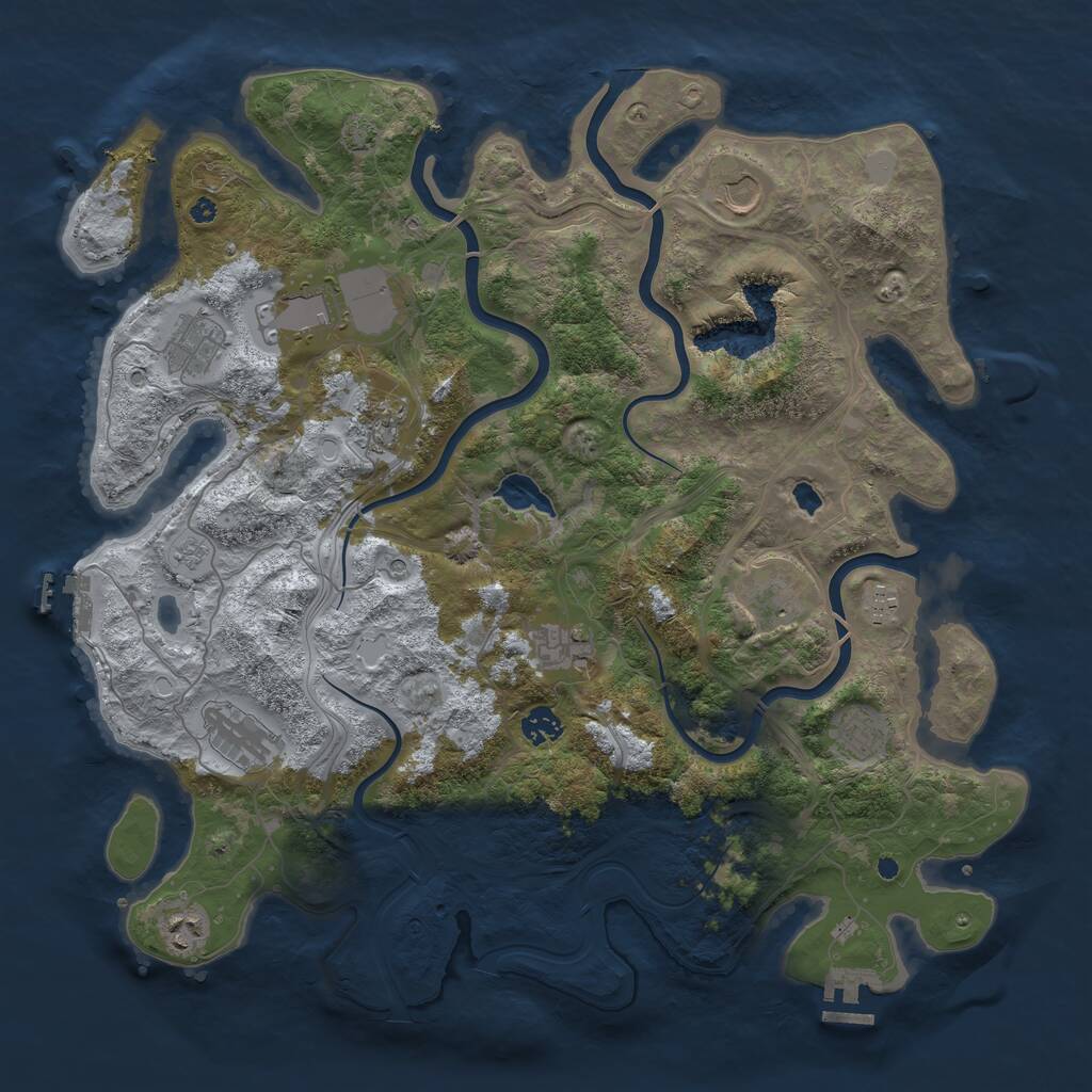 Rust Map: Procedural Map, Size: 4250, Seed: 883994756, 17 Monuments