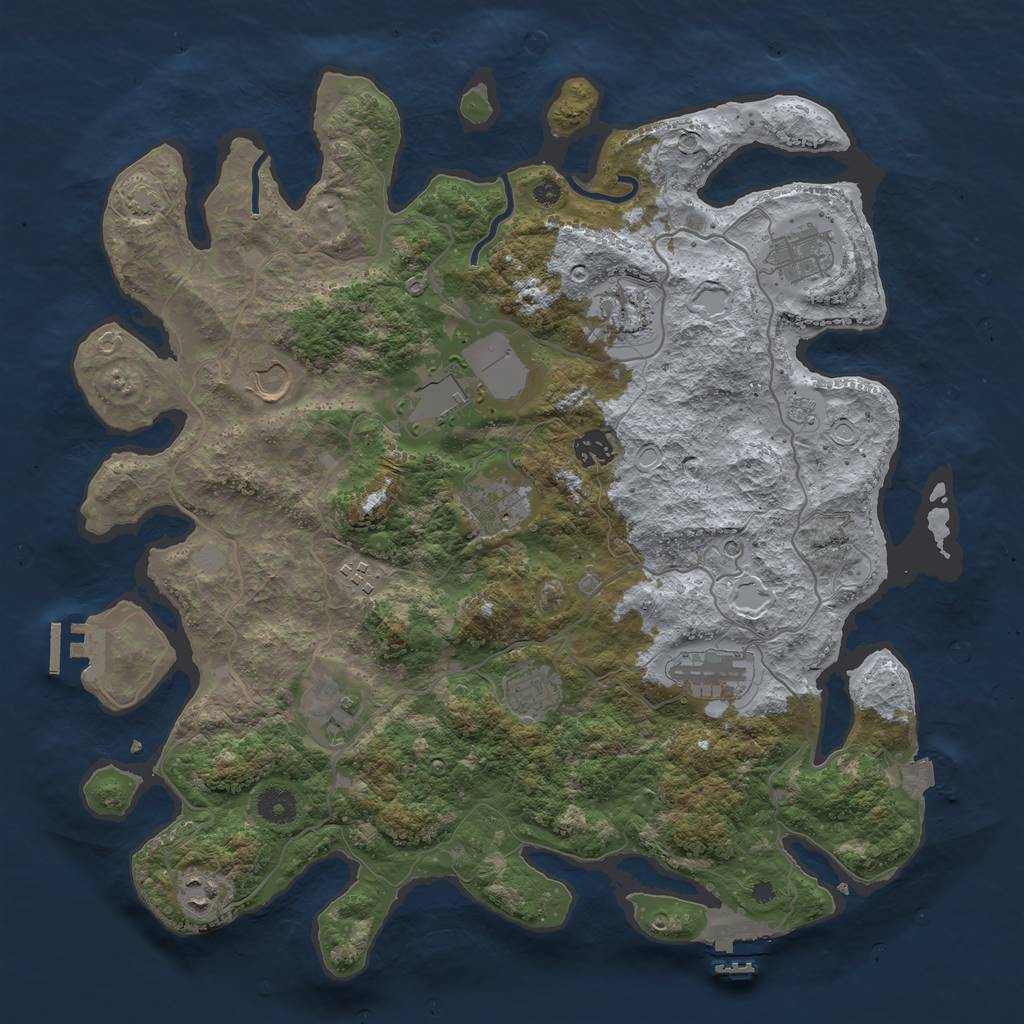 Rust Map: Procedural Map, Size: 4000, Seed: 1481856058, 19 Monuments