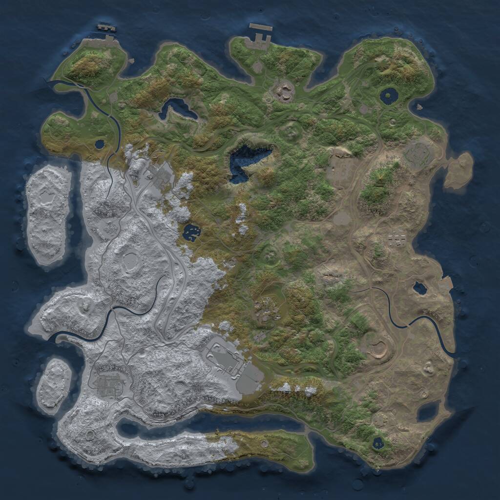 Rust Map: Procedural Map, Size: 4350, Seed: 616041572, 16 Monuments