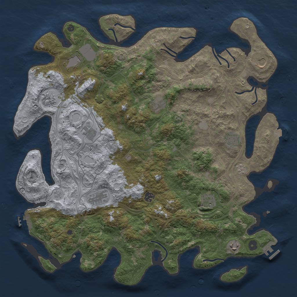 Rust Map: Procedural Map, Size: 4560, Seed: 106624, 19 Monuments