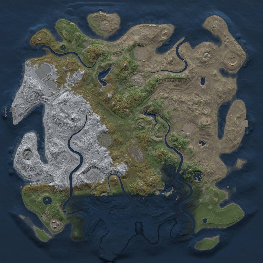 Rust Map: Procedural Map, Size: 4560, Seed: 106624, 17 Monuments