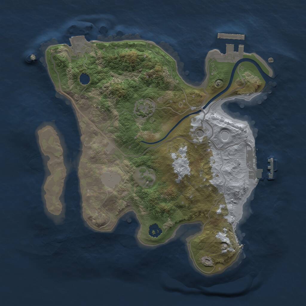 Rust Map: Procedural Map, Size: 2300, Seed: 124770113, 5 Monuments