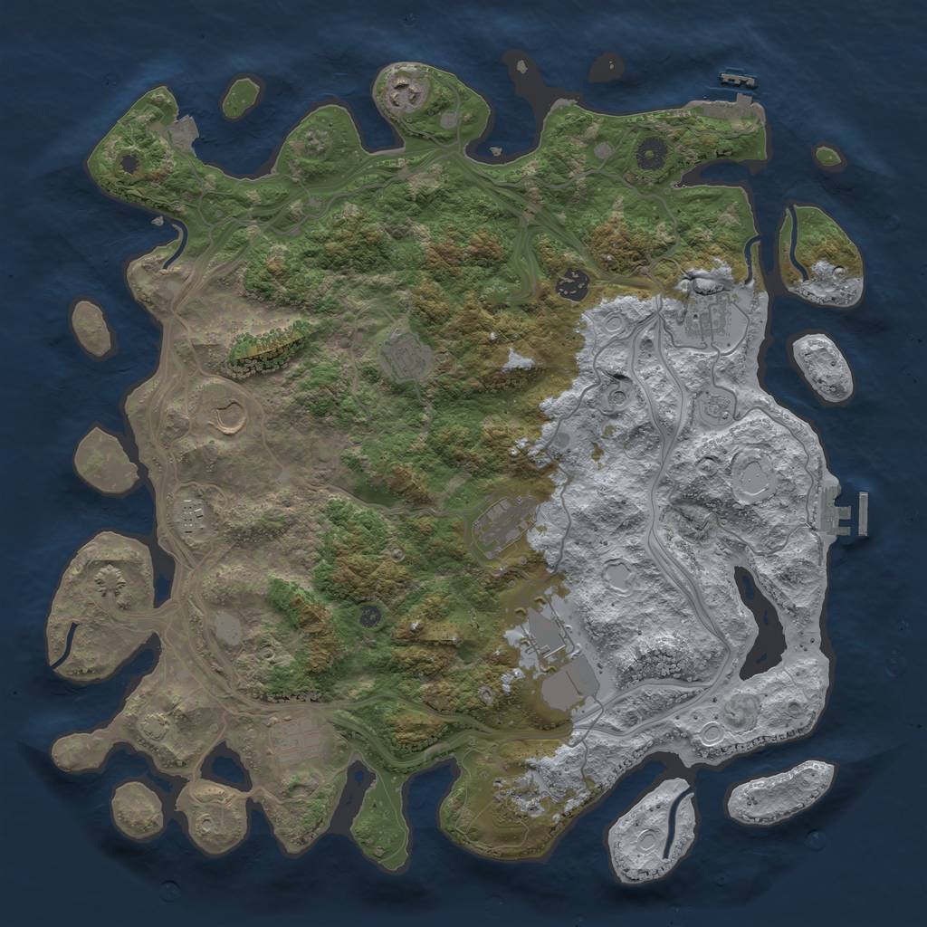 Rust Map: Procedural Map, Size: 4250, Seed: 836877433, 18 Monuments