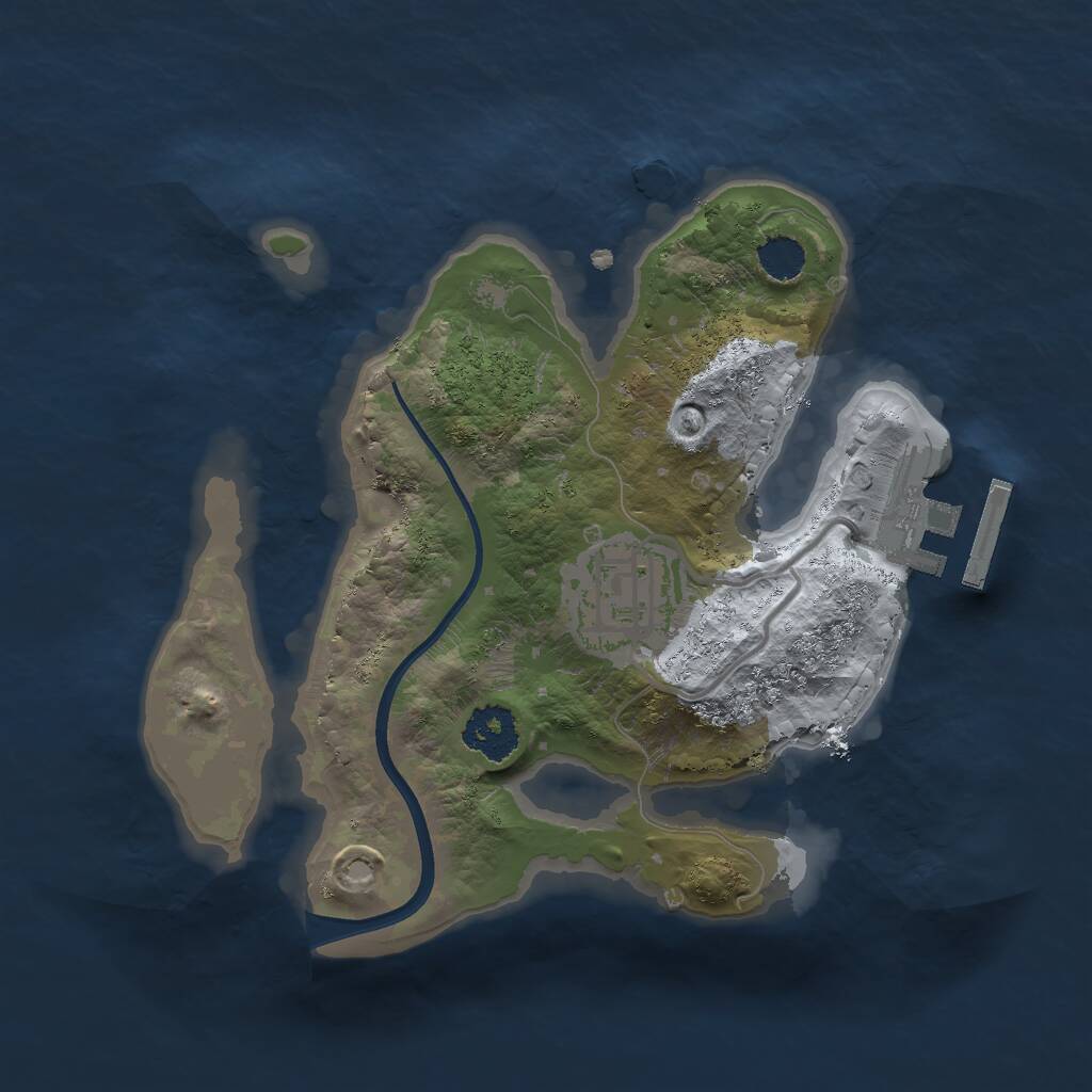 Rust Map: Procedural Map, Size: 2000, Seed: 787416054, 3 Monuments