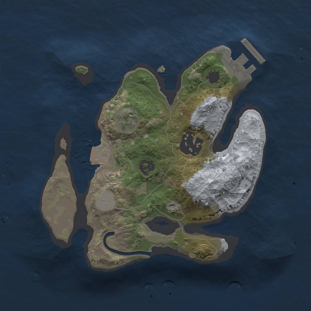 Rust Map: Procedural Map, Size: 2000, Seed: 787416054, 5 Monuments