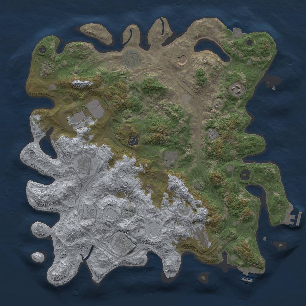 Rust Map: Procedural Map, Size: 4250, Seed: 1653800433, 19 Monuments