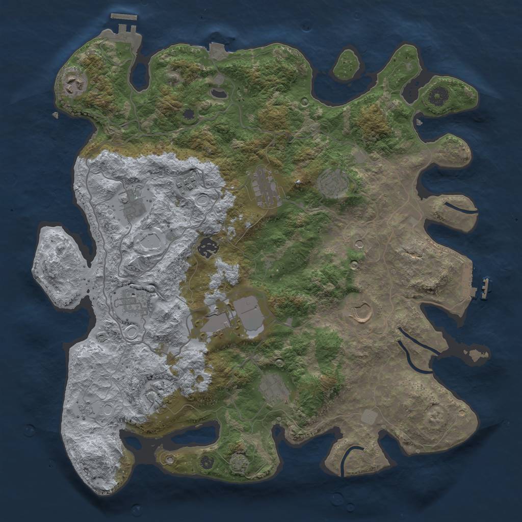 Rust Map: Procedural Map, Size: 4000, Seed: 56871126, 19 Monuments