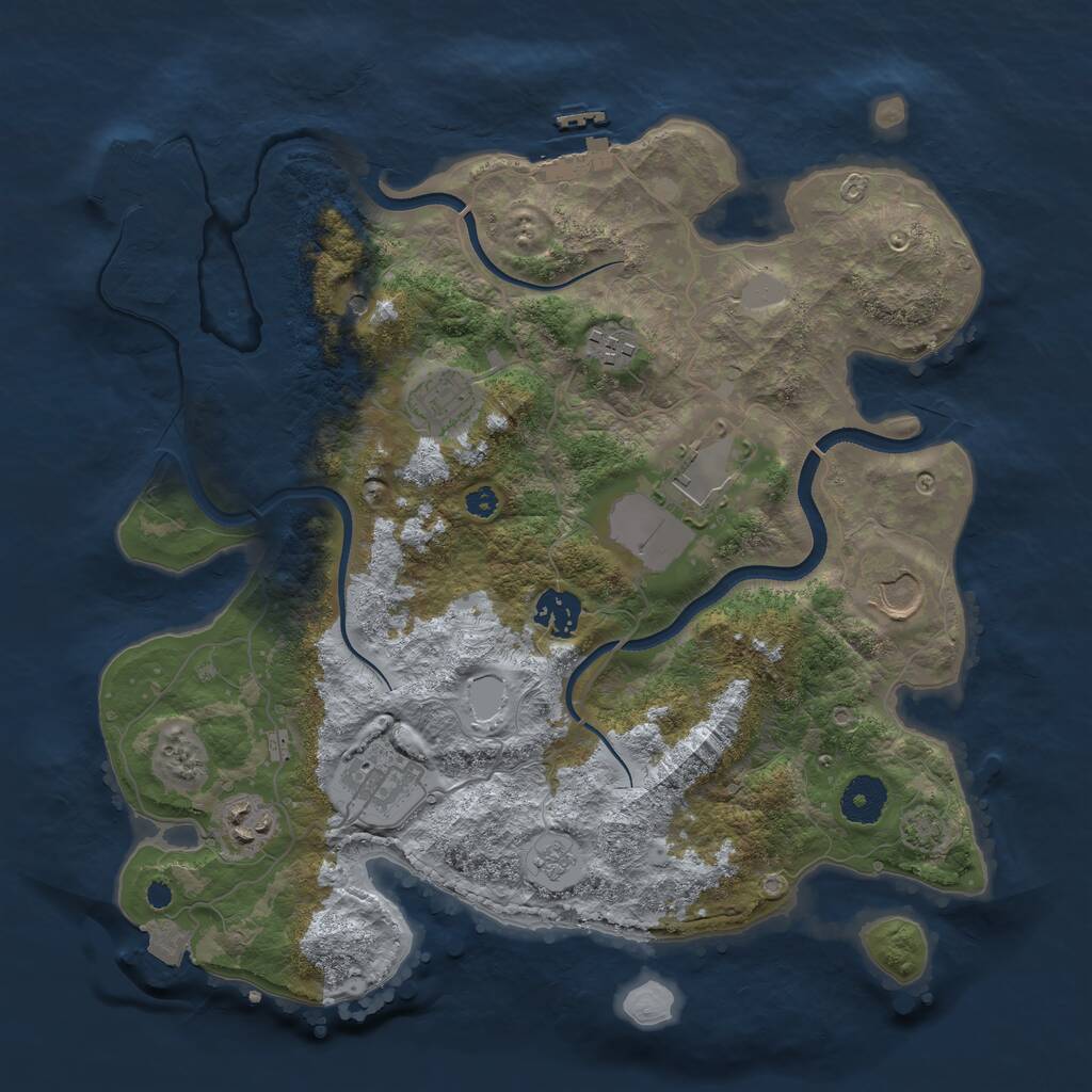Rust Map: Procedural Map, Size: 3500, Seed: 8962452, 13 Monuments