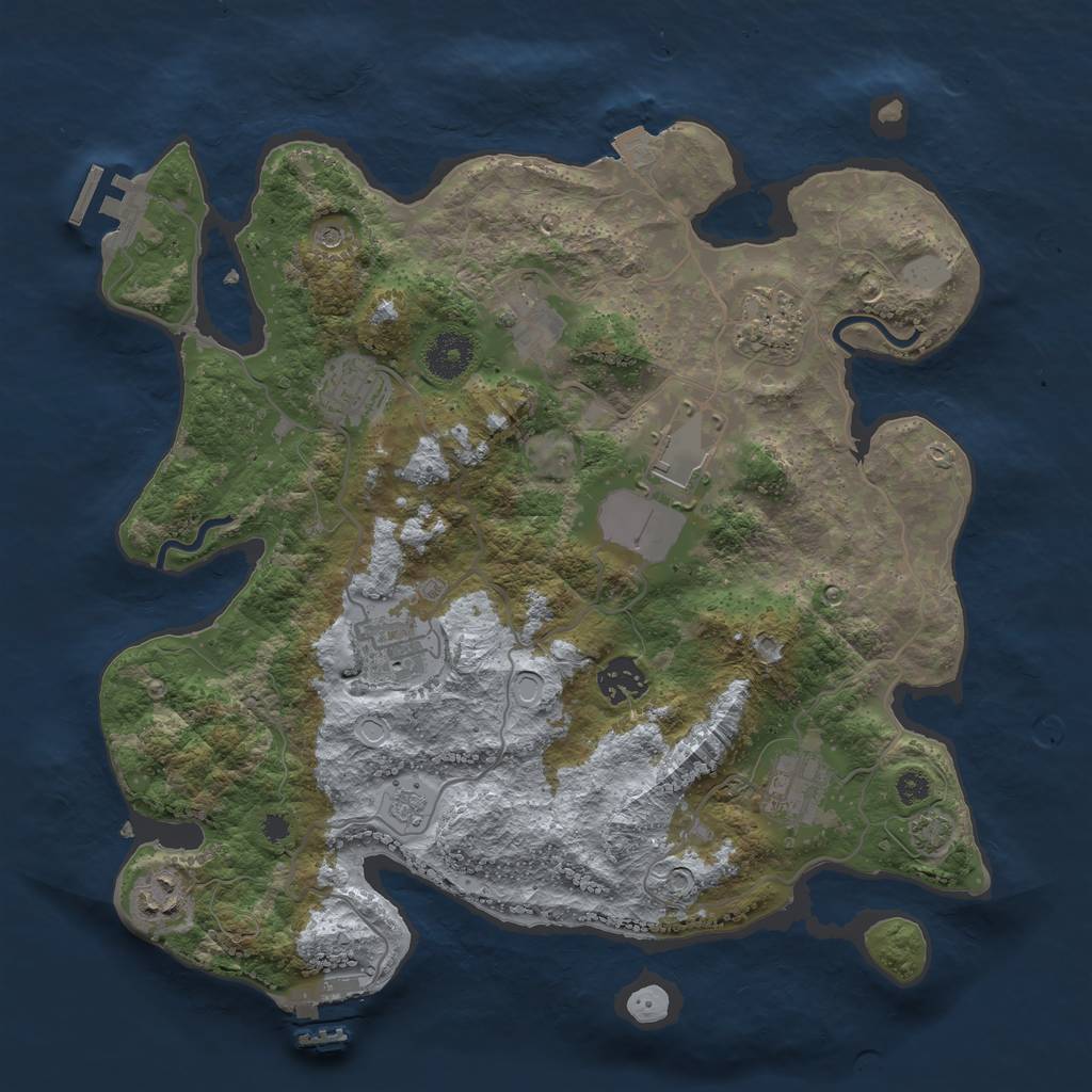 Rust Map: Procedural Map, Size: 3500, Seed: 8962452, 16 Monuments