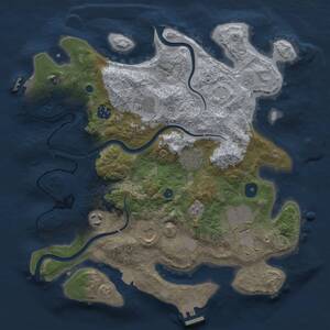 Thumbnail Rust Map: Procedural Map, Size: 3500, Seed: 1126725, 13 Monuments