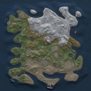 Thumbnail Rust Map: Procedural Map, Size: 3500, Seed: 1126725, 16 Monuments