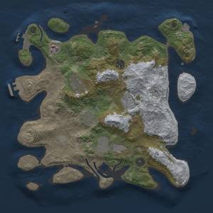 Thumbnail Rust Map: Procedural Map, Size: 3500, Seed: 895511545, 14 Monuments