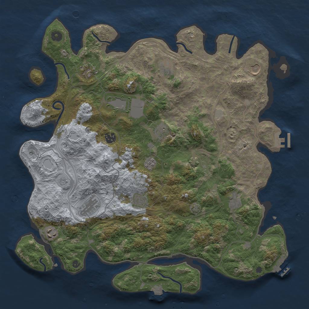 Rust Map: Procedural Map, Size: 4250, Seed: 8896376, 19 Monuments