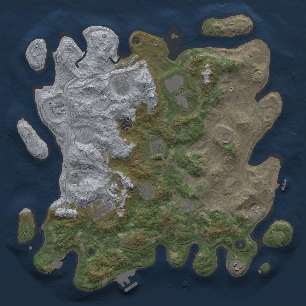 Rust Map: Procedural Map, Size: 4250, Seed: 1434731133, 19 Monuments