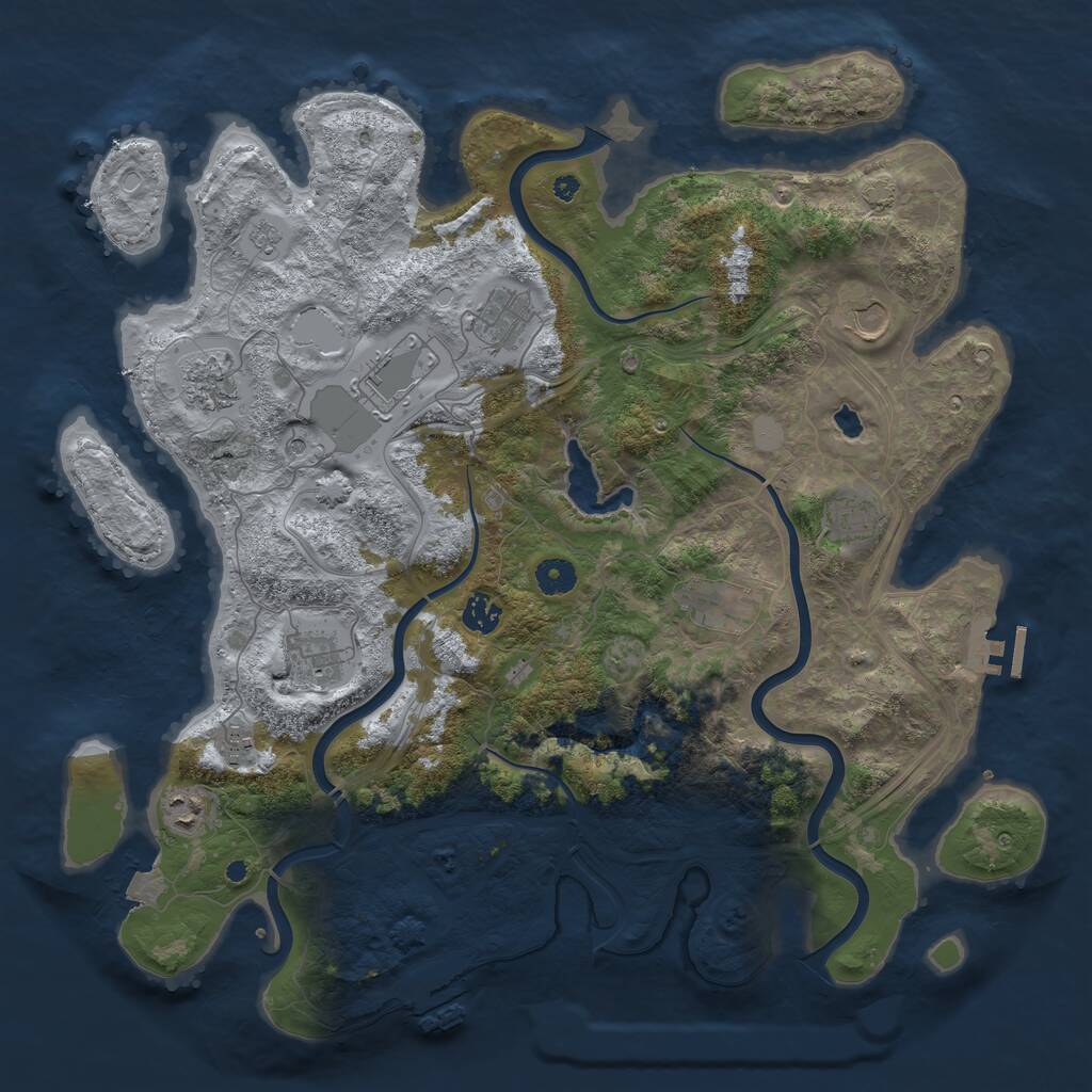 Rust Map: Procedural Map, Size: 4250, Seed: 1434731133, 16 Monuments