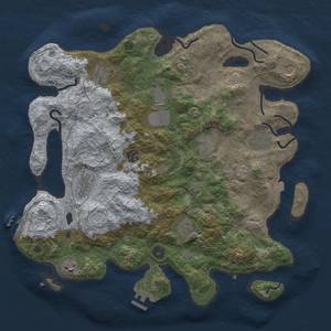 Thumbnail Rust Map: Procedural Map, Size: 4000, Seed: 303941331, 19 Monuments