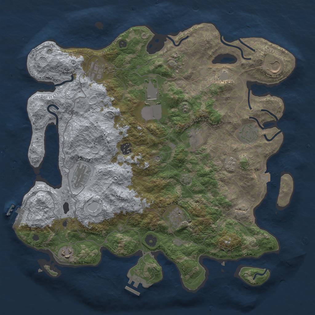 Rust Map: Procedural Map, Size: 4000, Seed: 303941331, 19 Monuments