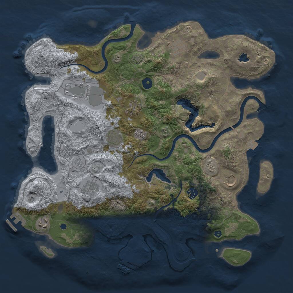 Rust Map: Procedural Map, Size: 4000, Seed: 303941331, 15 Monuments