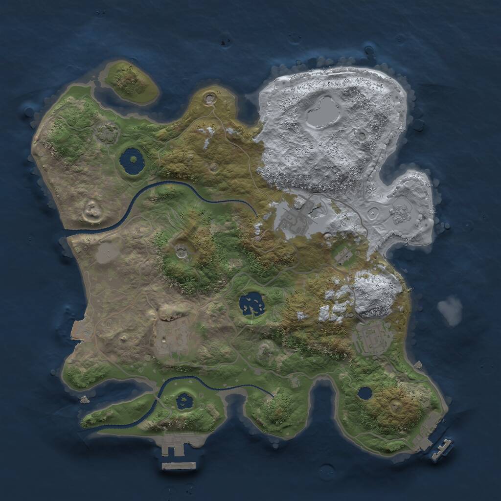 Rust Map: Procedural Map, Size: 3000, Seed: 2103157159, 10 Monuments