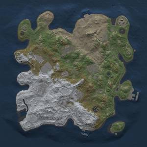 Thumbnail Rust Map: Procedural Map, Size: 3500, Seed: 22238, 17 Monuments