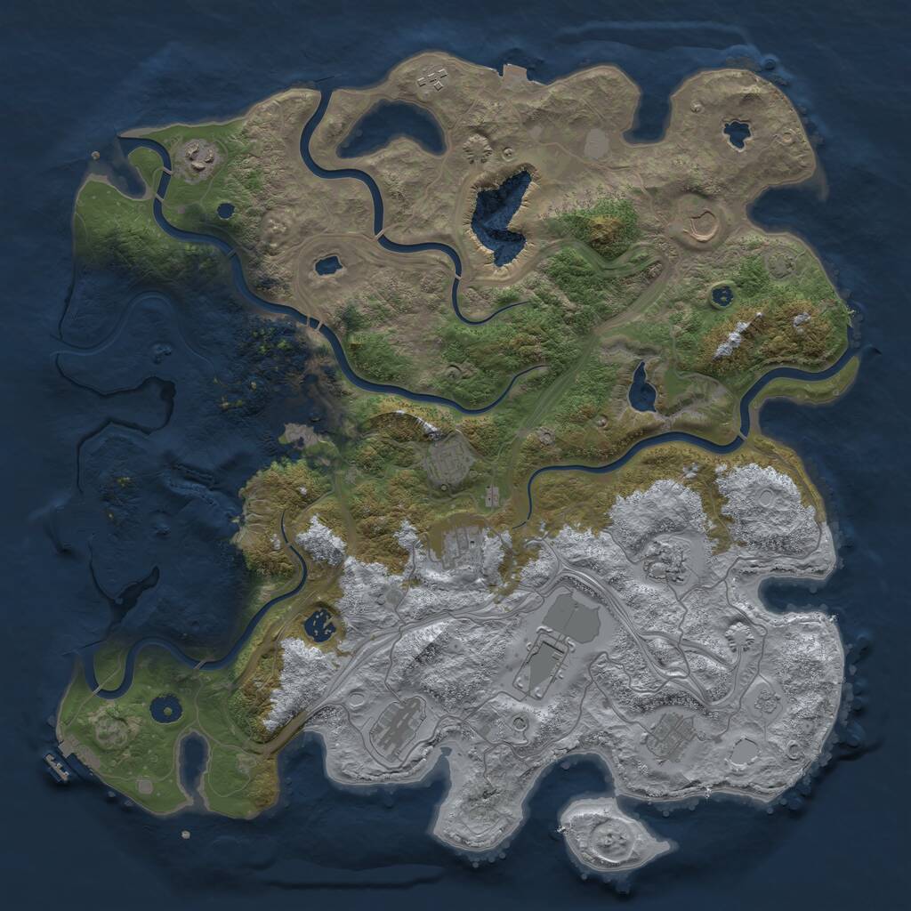 Rust Map: Procedural Map, Size: 4500, Seed: 1681530551, 17 Monuments