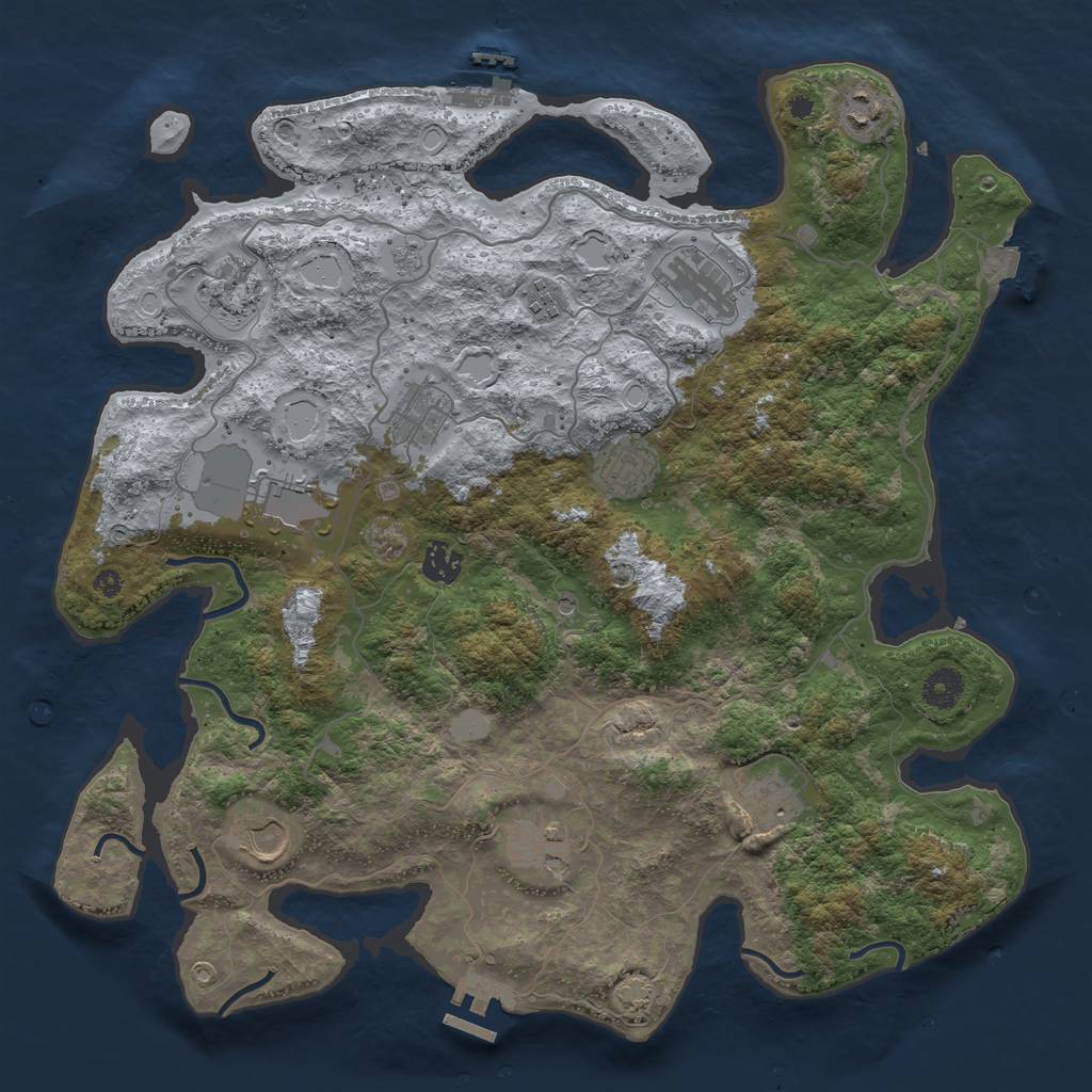 Rust Map: Procedural Map, Size: 4000, Seed: 1422258659, 19 Monuments